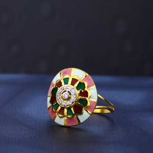 916 Gold CZ Hallmark Classic Ladies Ring LR47