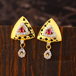 22CT  Gold CZ Classic  Ladies  Fancy Earring 