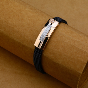 Mens Rose Gold Leather Kada-MLB94