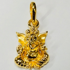 22 kt gold ganesha pendant