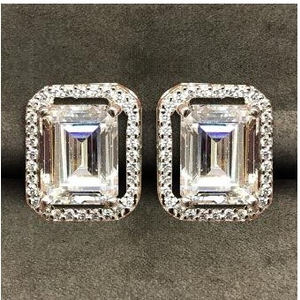 Classic Square Shape 9KT Swarovski Earring