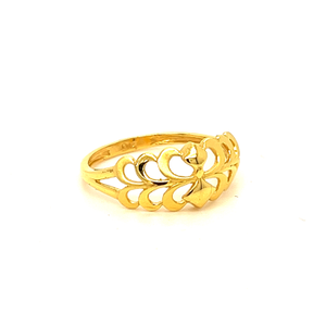 22k Gold Plain Laced Together Ring
