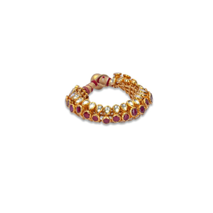 925 silver rajwadi design ruby bracelet