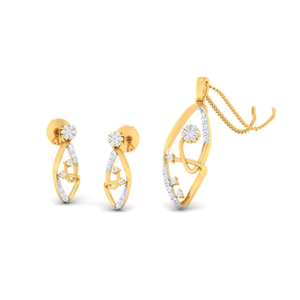 22k gold cz milly pendant set