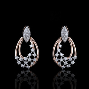 18kt designer diamond drops earrings