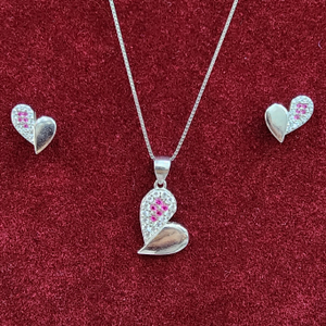 925 Sterling Silver Heart Shape Chain Pendant