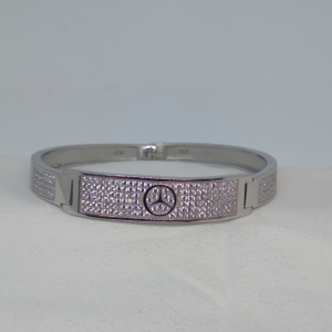 925 silver mercedes logo design bracelet
