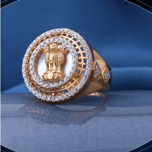 22k gold glittering cz ring for mens r18-1191