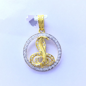 designed snake gold pendant