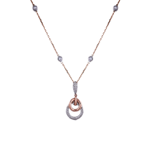 18K Rose Gold Lab Grown Diamond Pendant Chain