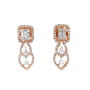 Marvellous diamond drop earrings in 18k hallm