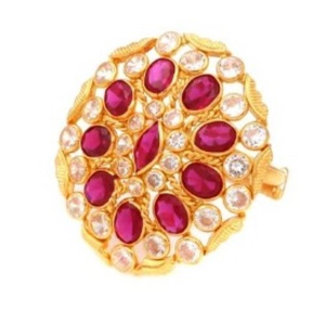 916 Yellow Gold Glam Pearl Ring For Women