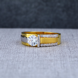 Mens designer 916 solitaire engagement gold r