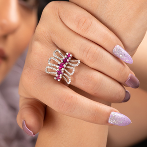 stone curve Pattern ring