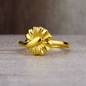 Ladies 916 Gold Unique CZ Ring -LPR60