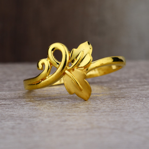Ladies 916 Gold Flower Design Ring -LPR36