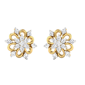 diamond flower studs