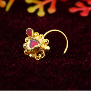 916 Gold Fancy Jadtar Nosepin JJ-013