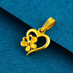 22K 916 gold heart shape butterfly design pen