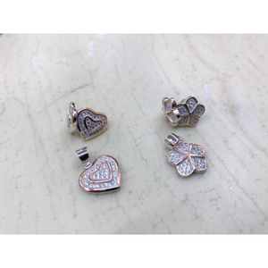 92.5 sterling silver heart and flower design 