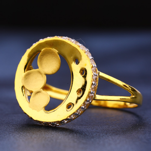 22ct cz gold hallmark delicate women's  ring 