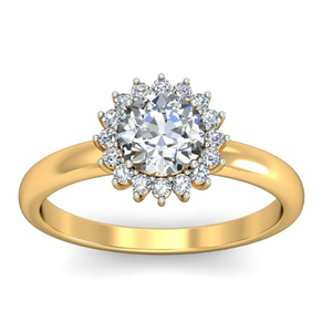 14kt solitaire flower ring