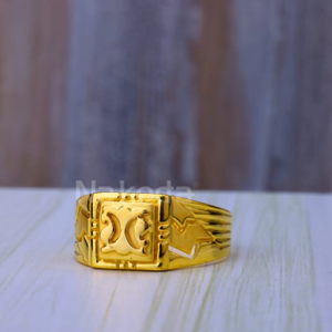916 Gold Hallmark Stylish Mens Plain Ring MPR