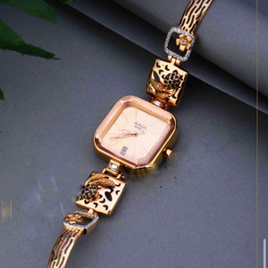 18kt rose gold ethically square watch for lad