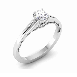 14KT SIMPLE ROUND SOLITAIRE RING