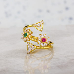 Fancy gold casting ladies ring