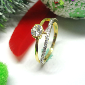 916 gold cz diamond solitaire ladies ring