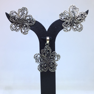 FANCY 925 OXIDISED PENDANT SET