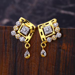 22KT CZ Women's Gorgeous Hallmark  Gold Earri