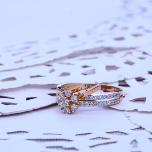 Rose Gold Seven Stone Ladies Ring-RLR144