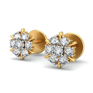 Gold loopy bends diamond earrings ber 015