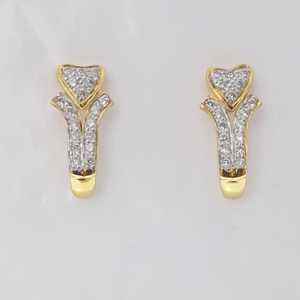 916 cz gold fancy J earrings