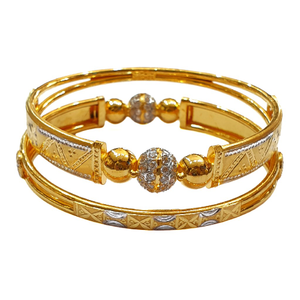 22K Gold Designer Kadli Bangles MGA - GK0071
