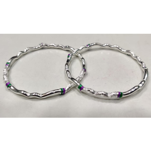 Silver ladies fancy meena bangle rh-mb651