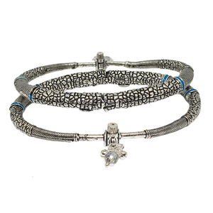 Designer Oxidised Silver Kada Payal MGA - PLS