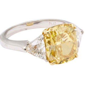 GIA Certified 4 Carat Fancy Intense Yellow Di