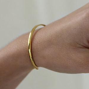 22 kt yellow gold adjustable open thin cuff b