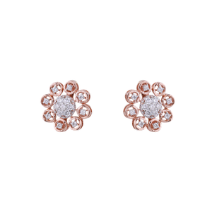 18K Rose Gold Lab Grown Square Diamond Earrin