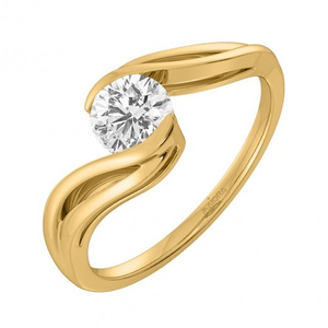Swirly solitaire ring