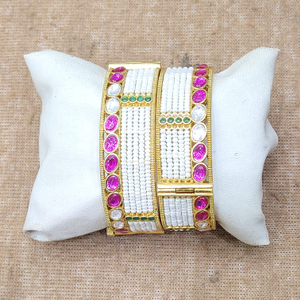Antique Pearl & Colorful Studded Kada