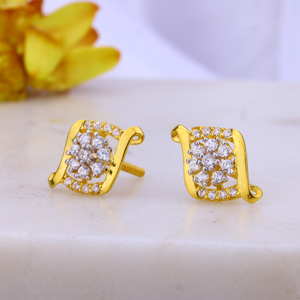 attractive diamond gold earrings in 22k 916