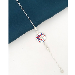 925 Silver Colorful Design Rakhi