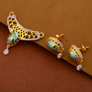 916 Gold Ladies Fancy  CZ Mangalsutra Pendant