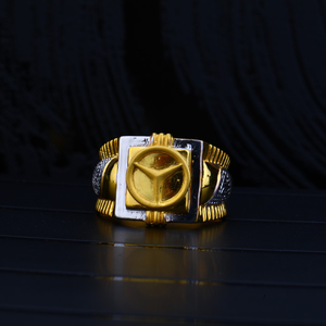 916 gold mercedes symbol ring mpr67