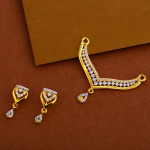 916 Gold Cz Mangalsutra Designer Pendant Set 