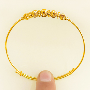 18 Kt Stamped Yellow Gold Thin Ball Adjustabl